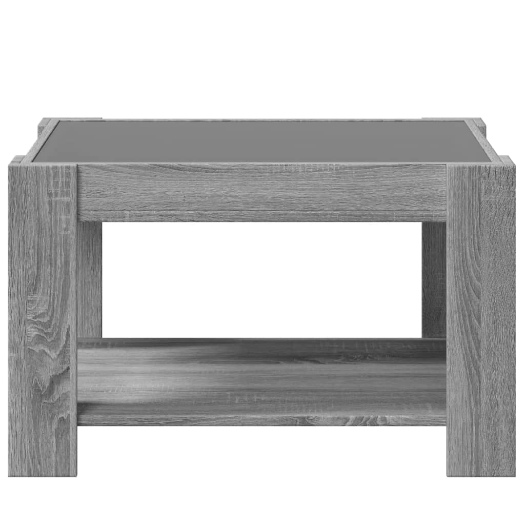 Table basse LED grise Sonoma 73x53x45 cm en bois