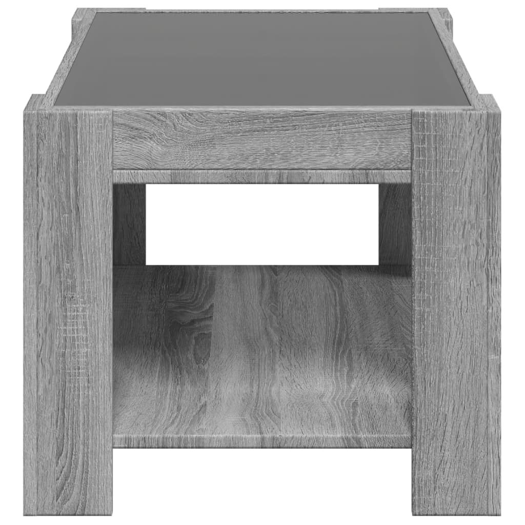 Table basse LED grise Sonoma 73x53x45 cm en bois