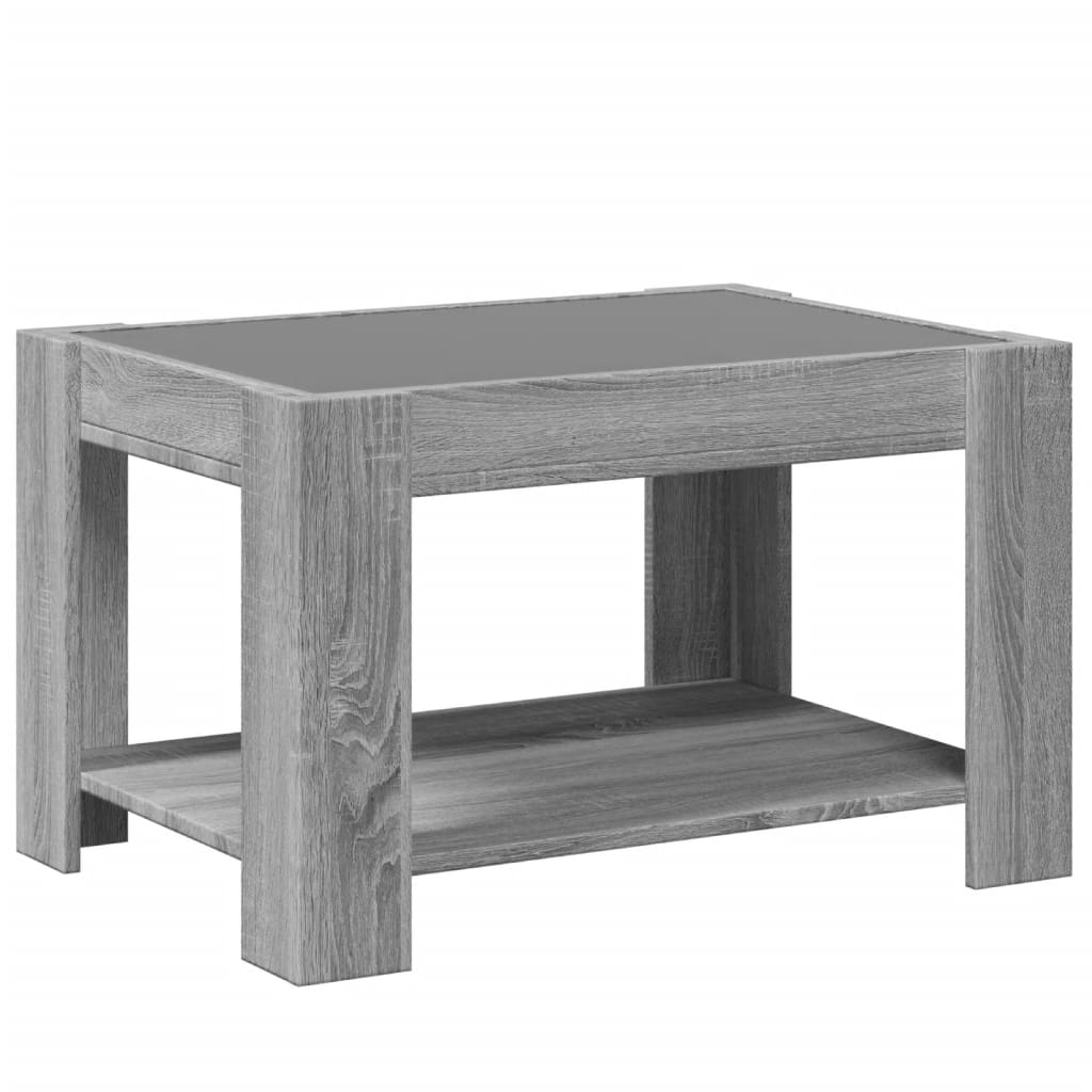 Table basse LED grise Sonoma 73x53x45 cm en bois