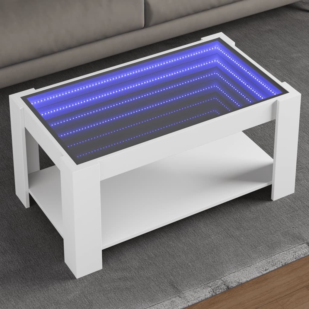 LED-Couchtisch Weiß 93x53x45 cm Holzwerkstoff