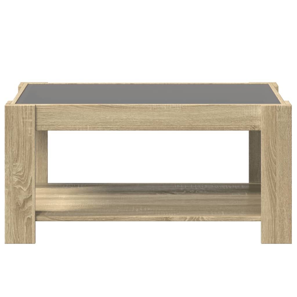 LED-Couchtisch Sonoma Eiche 93x53x45 cm Holzwerkstoff