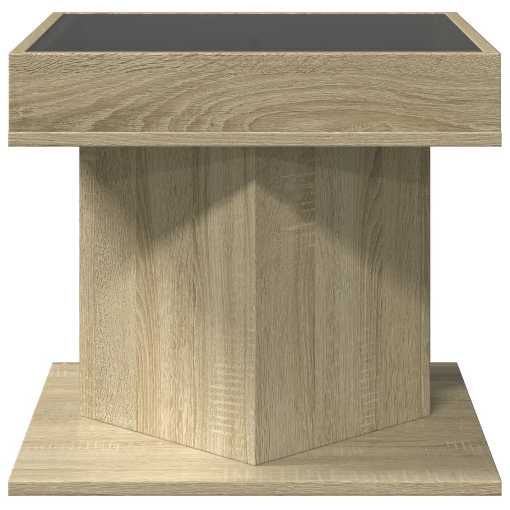 Table basse LED Chêne Sonoma 50x50x45 cm en bois