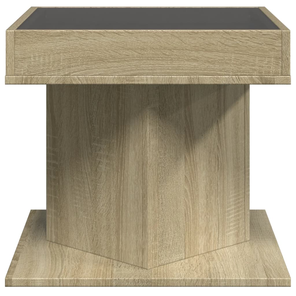 Table basse LED Chêne Sonoma 50x50x45 cm en bois