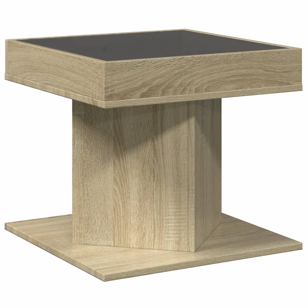 Table basse LED Chêne Sonoma 50x50x45 cm en bois