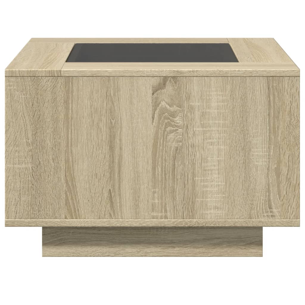 Table basse LED chêne Sonoma 60x60x40 cm matériau bois