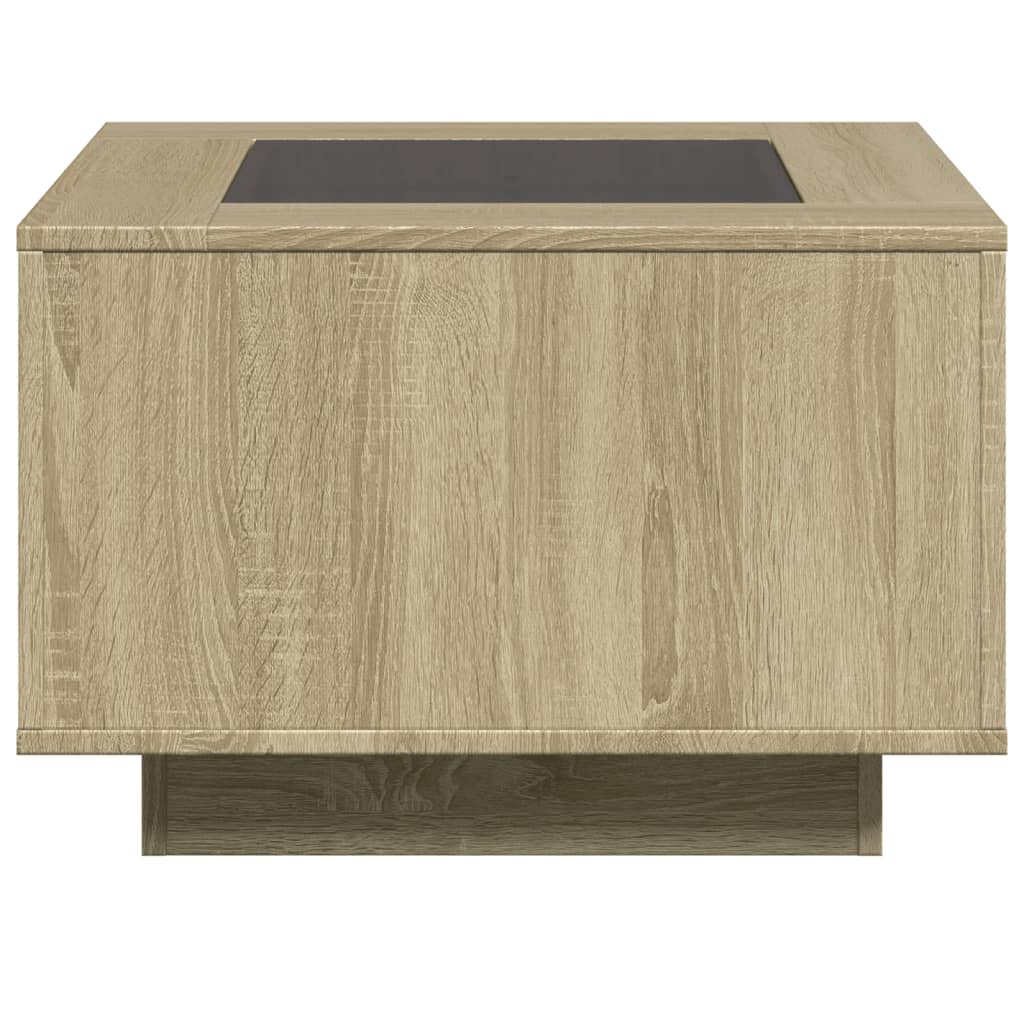 Table basse LED chêne Sonoma 60x60x40 cm matériau bois