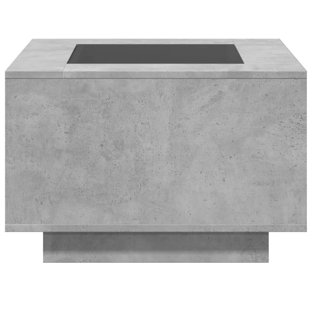 Table basse LED gris béton 60x60x40 cm en bois