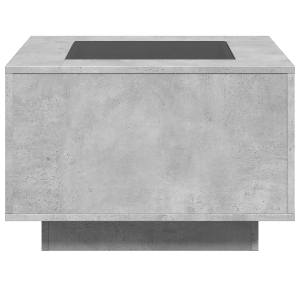 Table basse LED gris béton 60x60x40 cm en bois