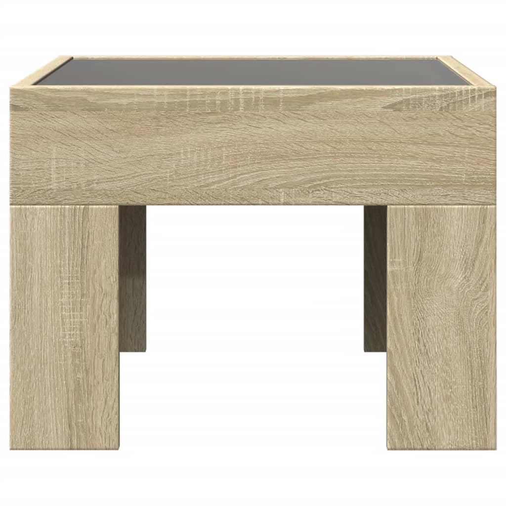 Coffee table with Infinity LED Sonoma oak 40x40x30 cm
