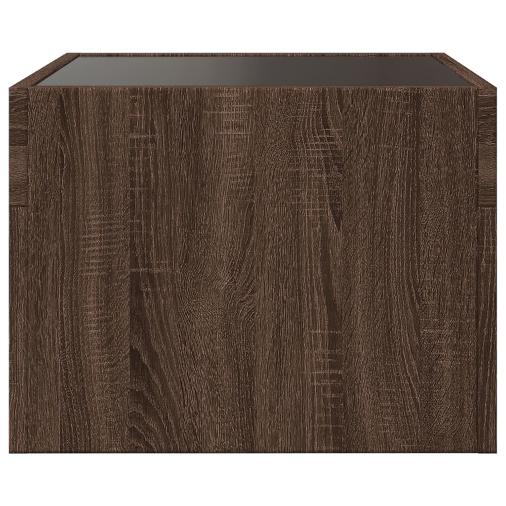Table basse avec Infinity LED aspect chêne marron 40x40x30 cm
