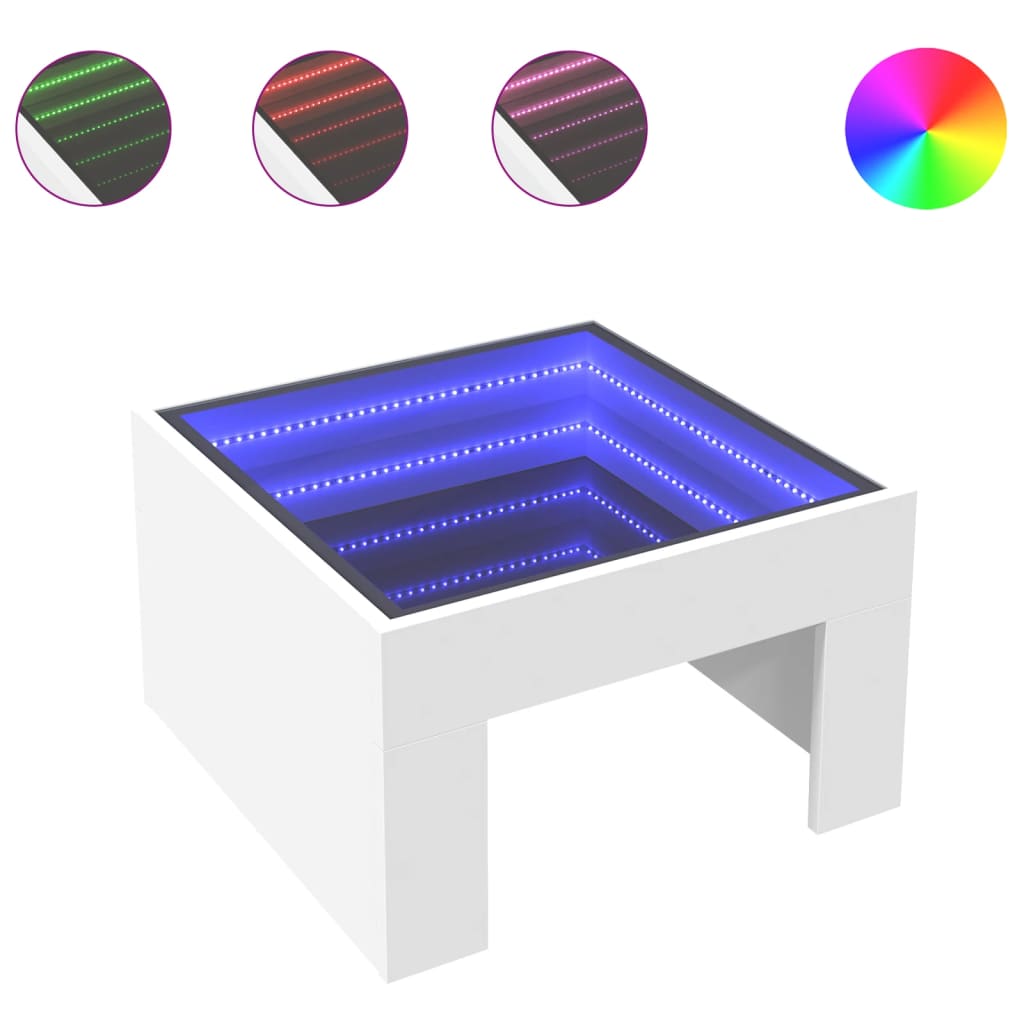 Table basse avec Infinity LED blanc 50x50x30 cm