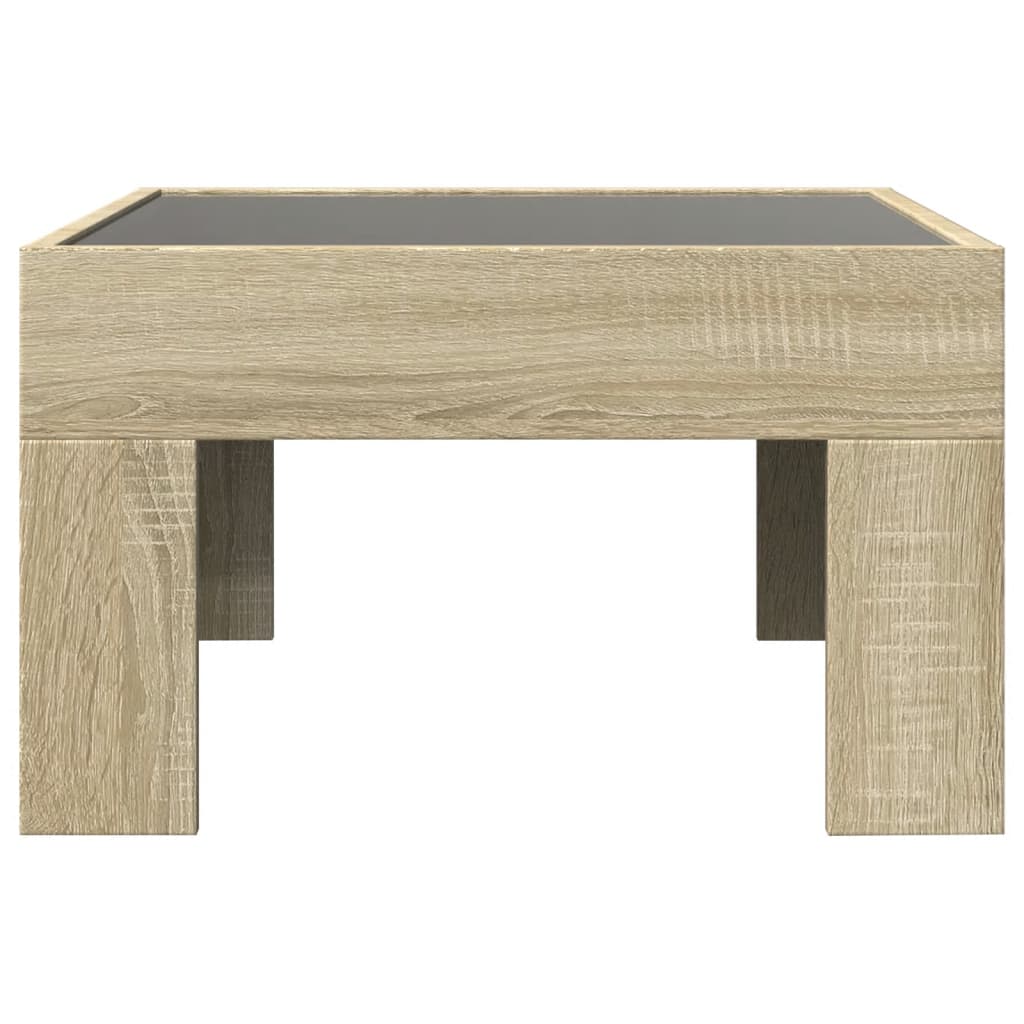 Coffee table with Infinity LED Sonoma oak 50x50x30 cm