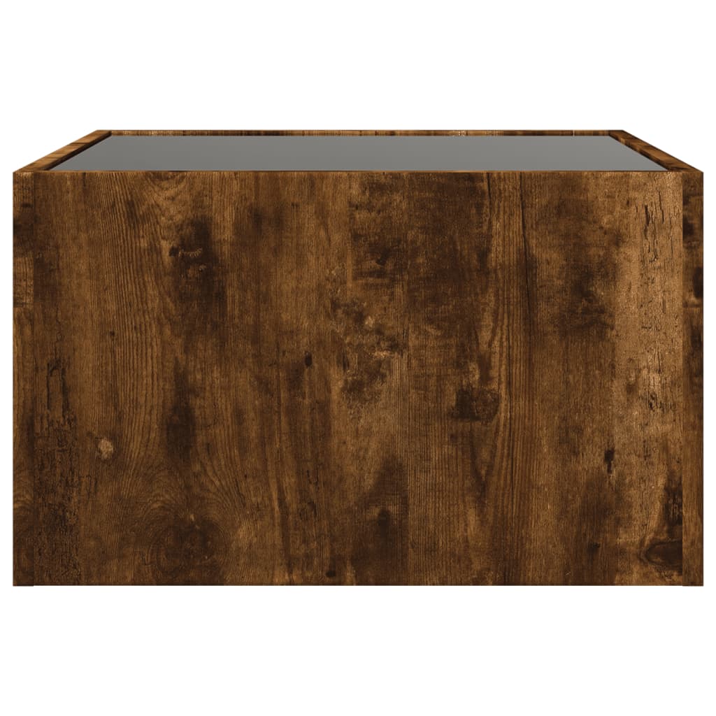 Table basse avec Infinity LED chêne fumé 50x50x30 cm