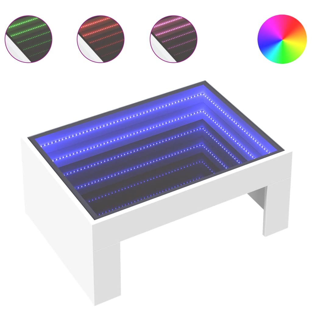 Table basse avec Infinity LED blanc 70x50x30 cm