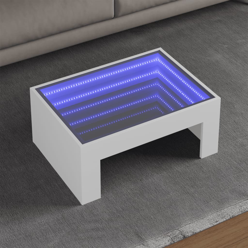 Table basse avec Infinity LED blanc 70x50x30 cm