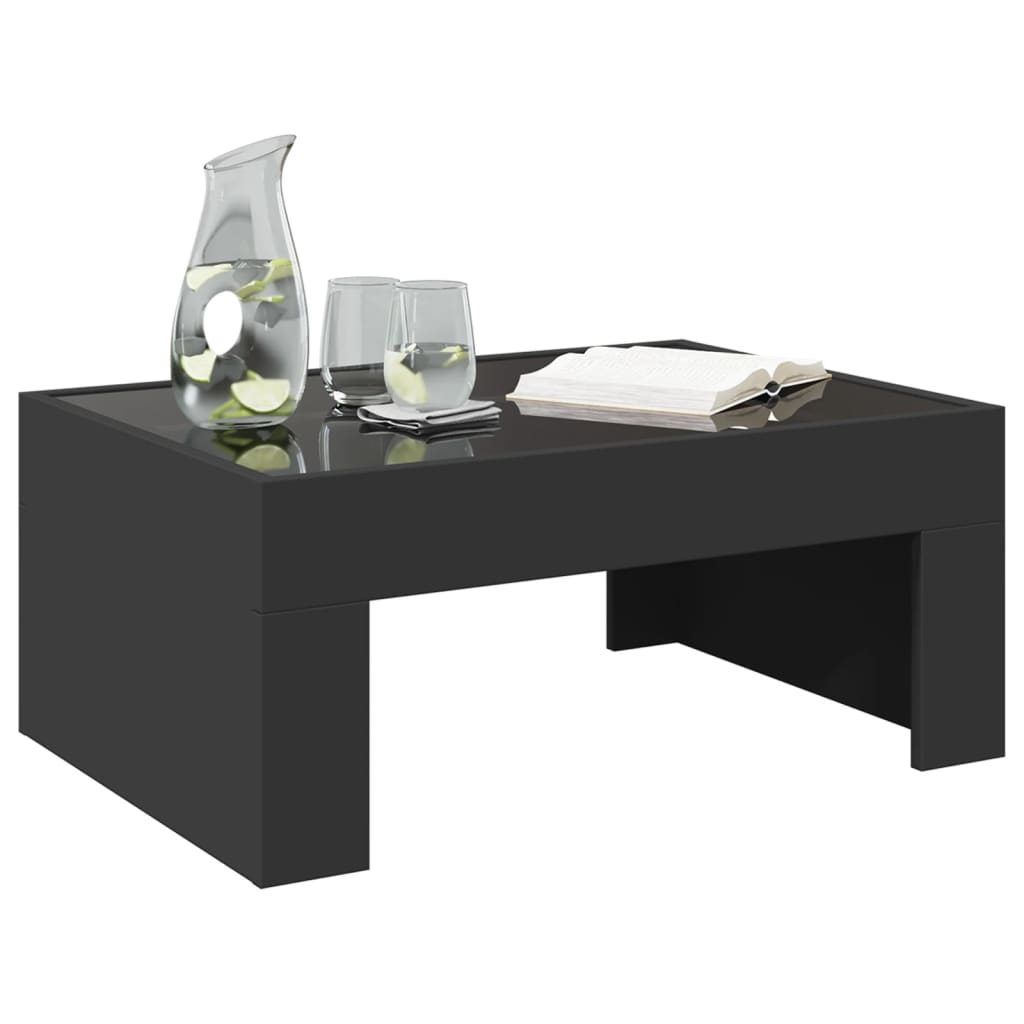 Table basse avec Infinity LED noir 70x50x30 cm