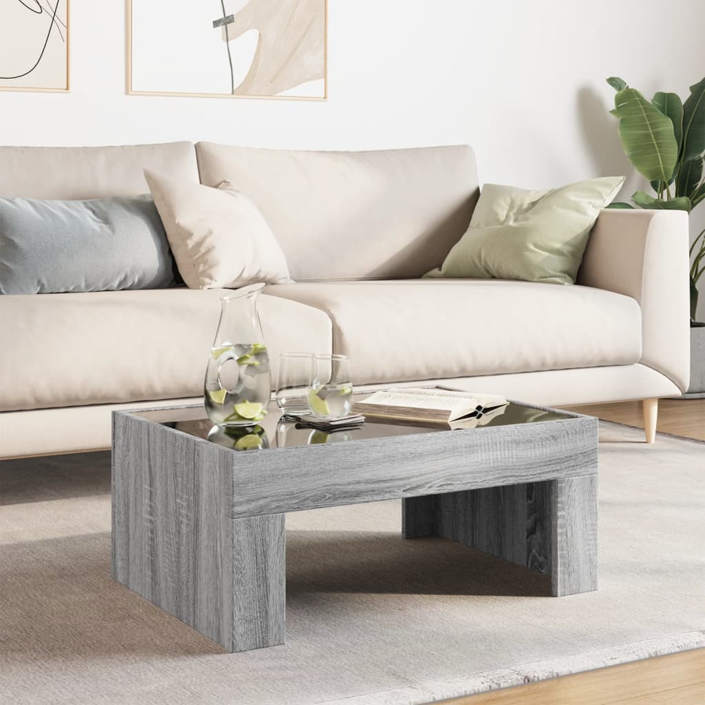 Table basse avec Infinity LED Gris Sonoma 70x50x30 cm