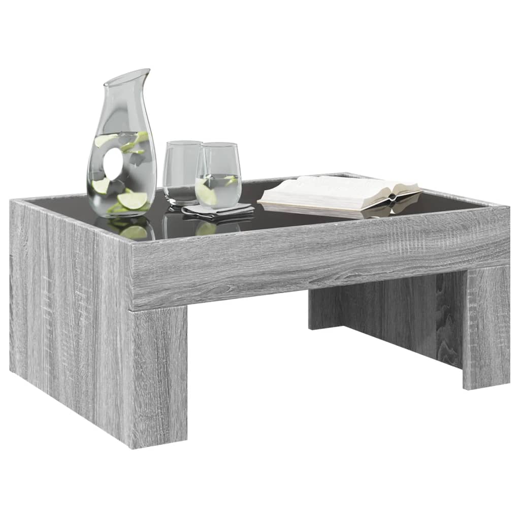 Table basse avec Infinity LED Gris Sonoma 70x50x30 cm