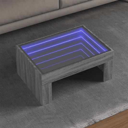 Table basse avec Infinity LED Gris Sonoma 70x50x30 cm