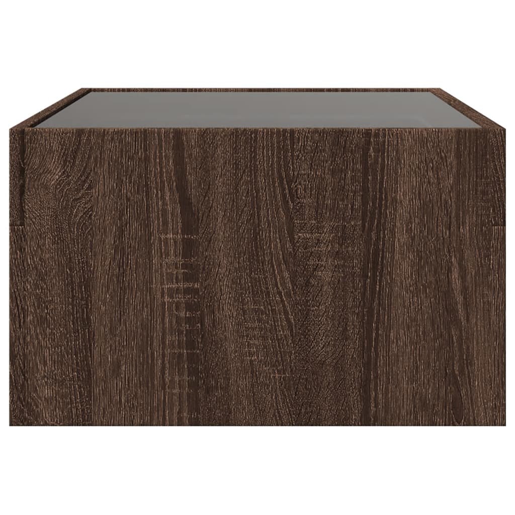 Table basse avec Infinity LED aspect chêne marron 70x50x30 cm
