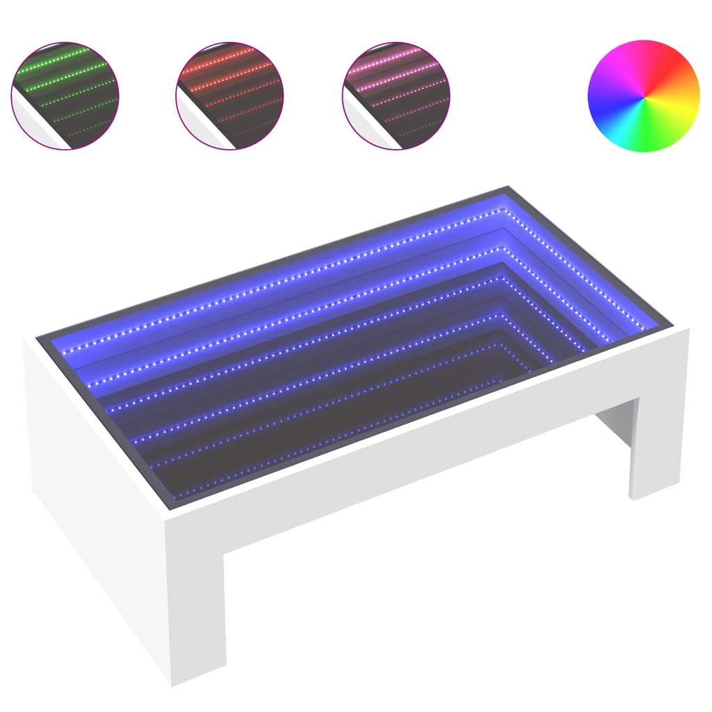 Table basse avec Infinity LED blanc 90x50x30 cm