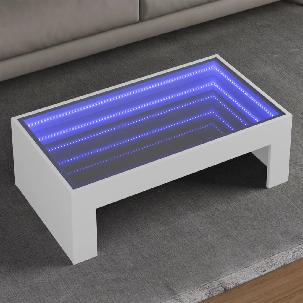 Table basse avec Infinity LED blanc 90x50x30 cm