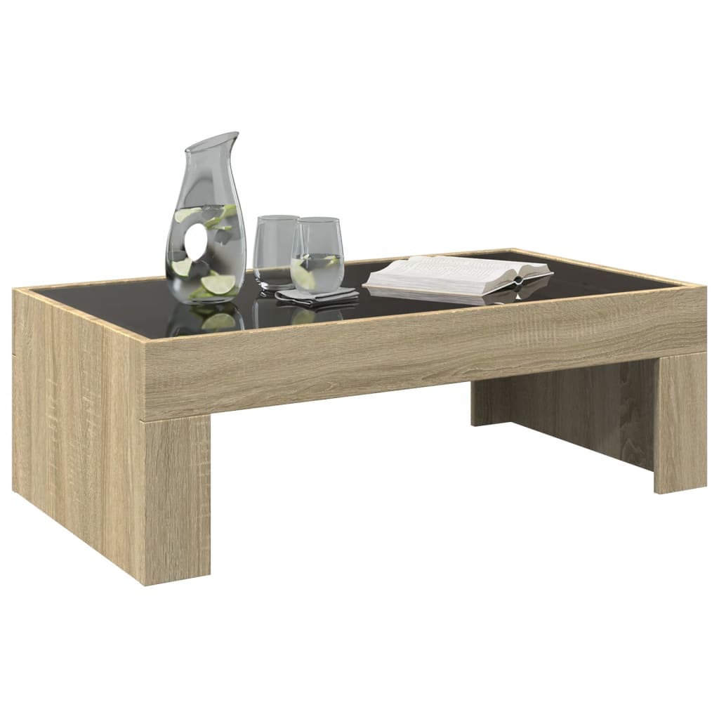 Table basse avec Infinity LED chêne Sonoma 90x50x30 cm