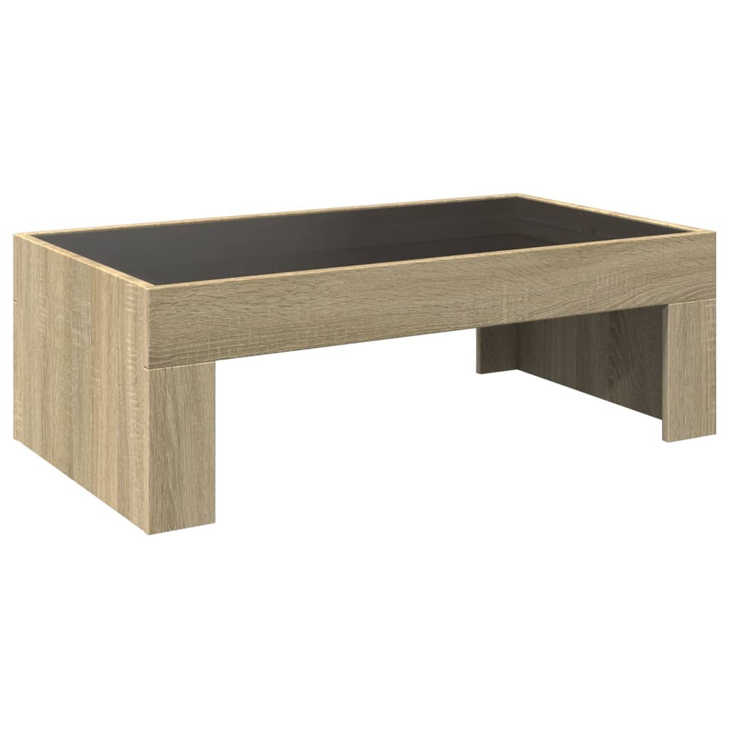 Table basse avec Infinity LED chêne Sonoma 90x50x30 cm