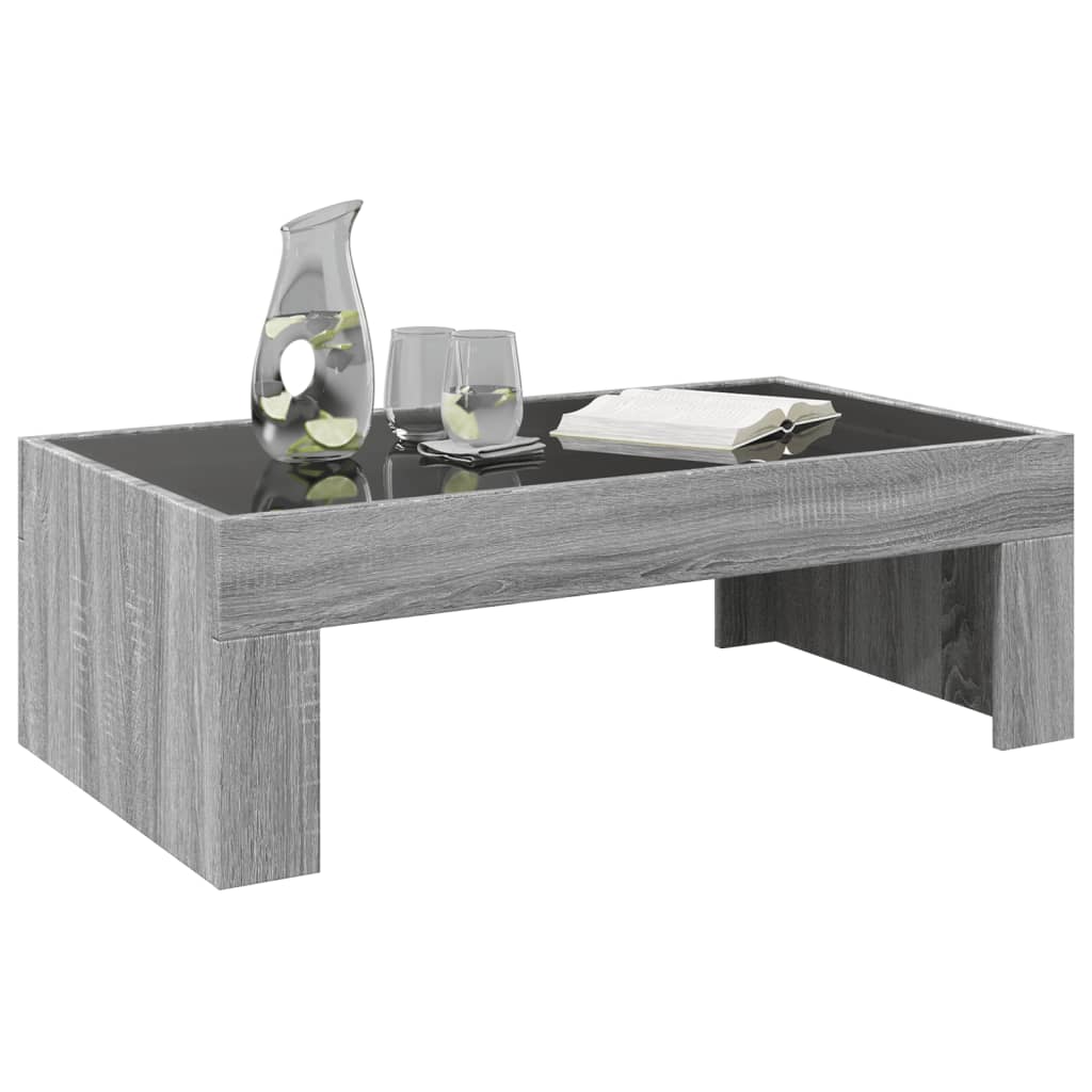 Table basse avec Infinity LED Gris Sonoma 90x50x30 cm