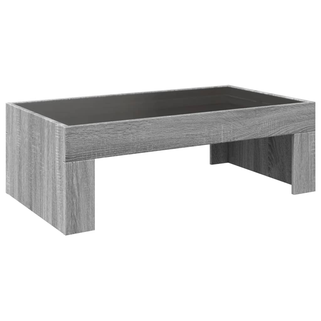 Table basse avec Infinity LED Gris Sonoma 90x50x30 cm