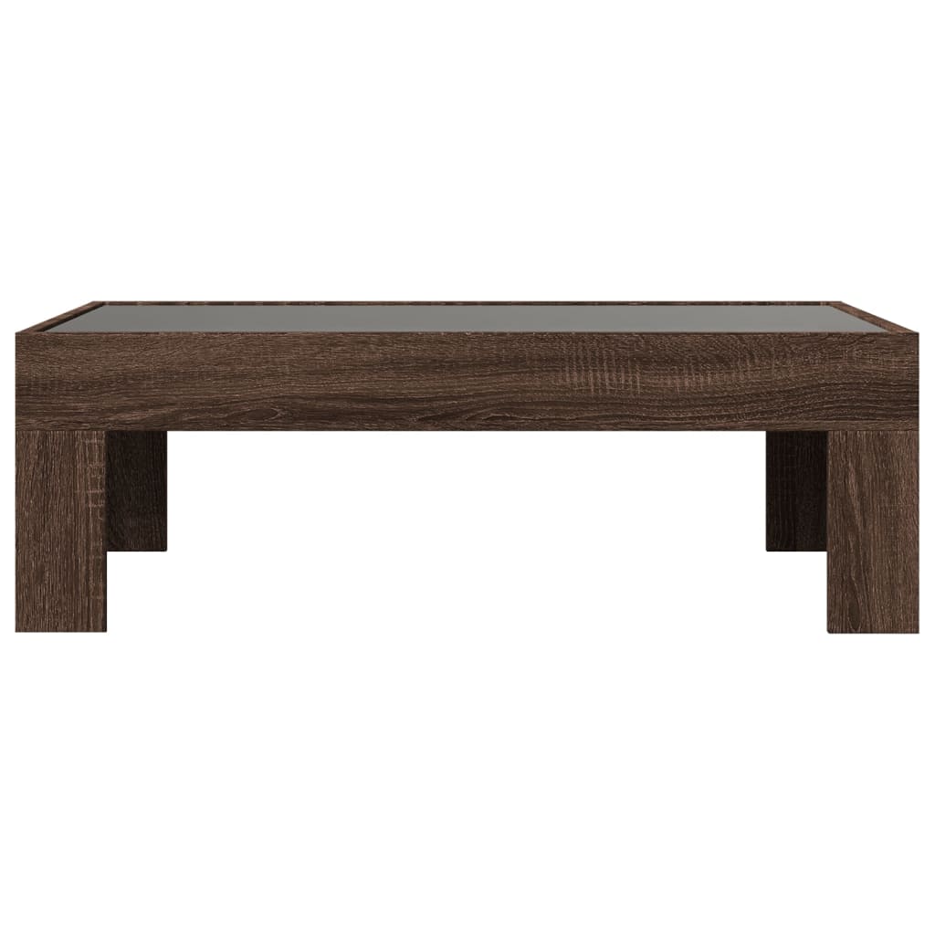 Coffee table with Infinity LED brown oak look 90x50x30 cm