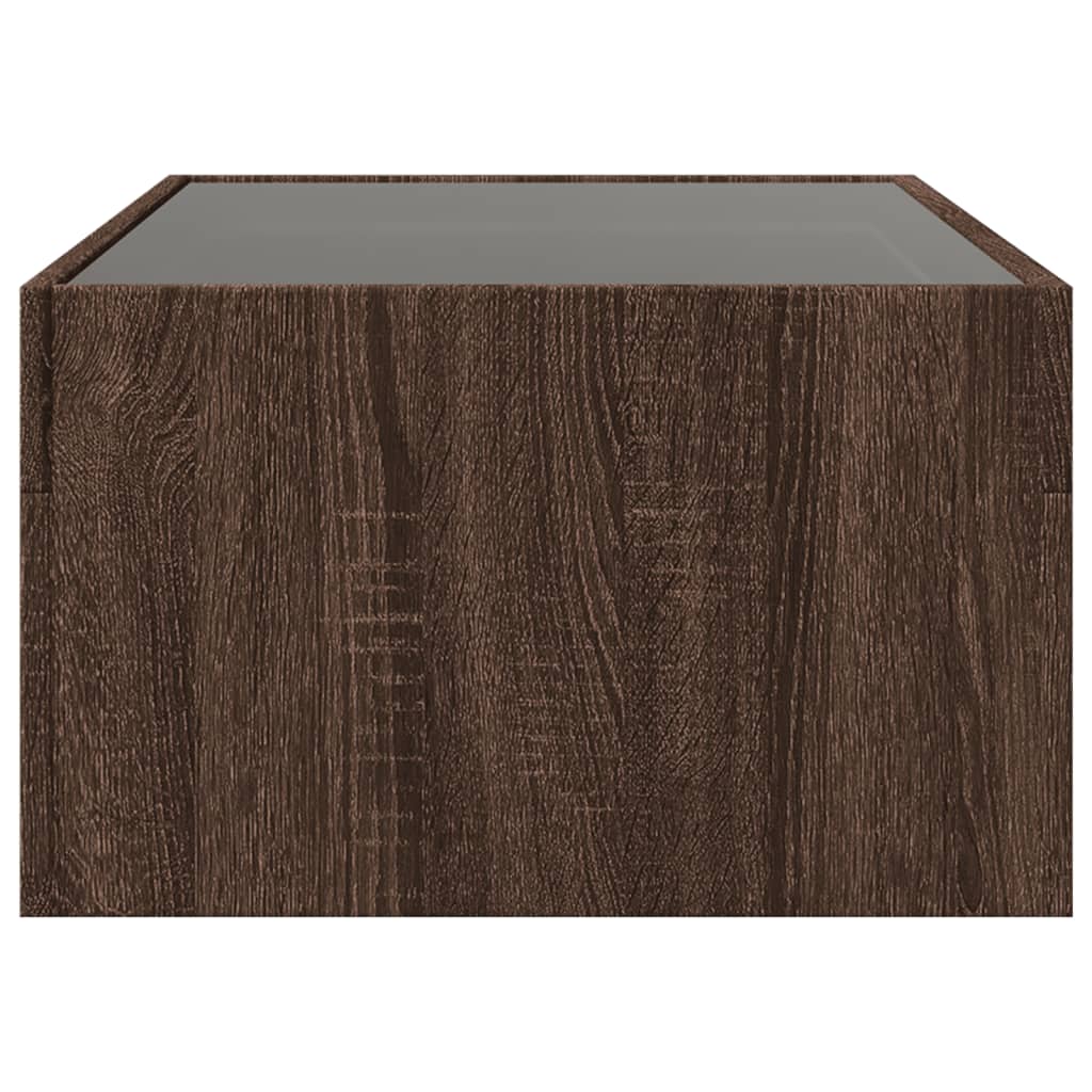 Coffee table with Infinity LED brown oak look 90x50x30 cm