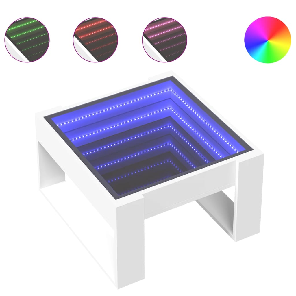 Table basse avec Infinity LED blanc 50x53x30 cm