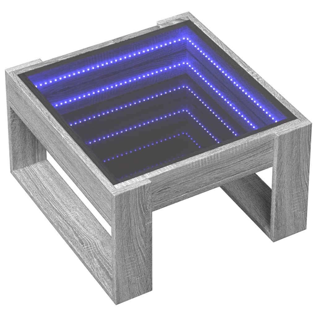 Table basse avec Infinity LED Gris Sonoma 50x53x30 cm