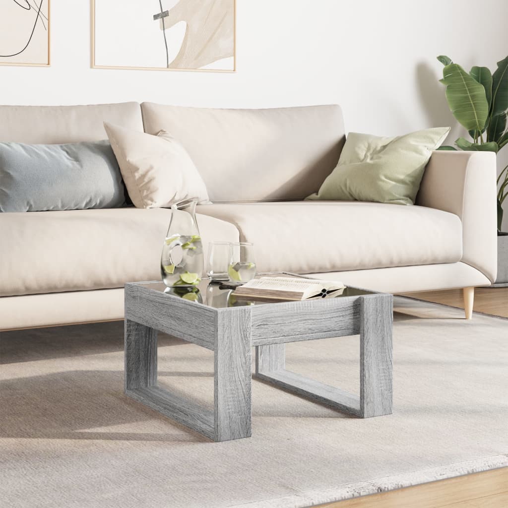 Table basse avec Infinity LED Gris Sonoma 50x53x30 cm