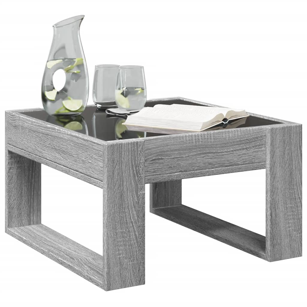 Table basse avec Infinity LED Gris Sonoma 50x53x30 cm