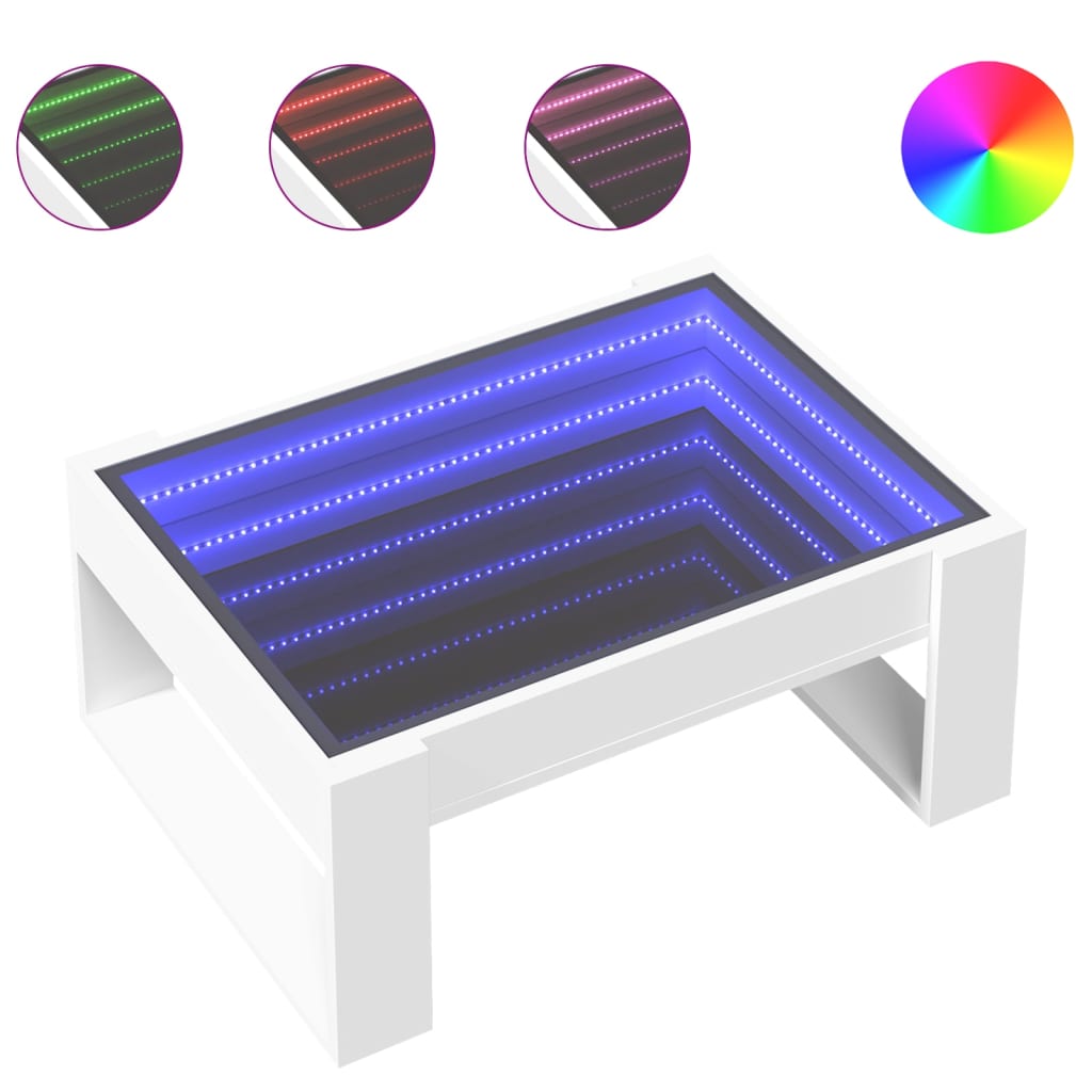 Table basse avec Infinity LED blanc 70x53x30 cm
