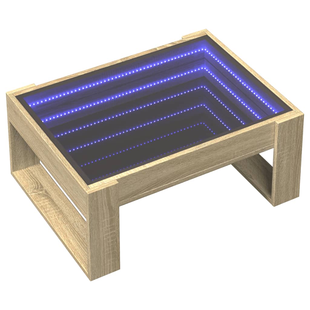 Table basse avec Infinity LED chêne Sonoma 70x53x30 cm