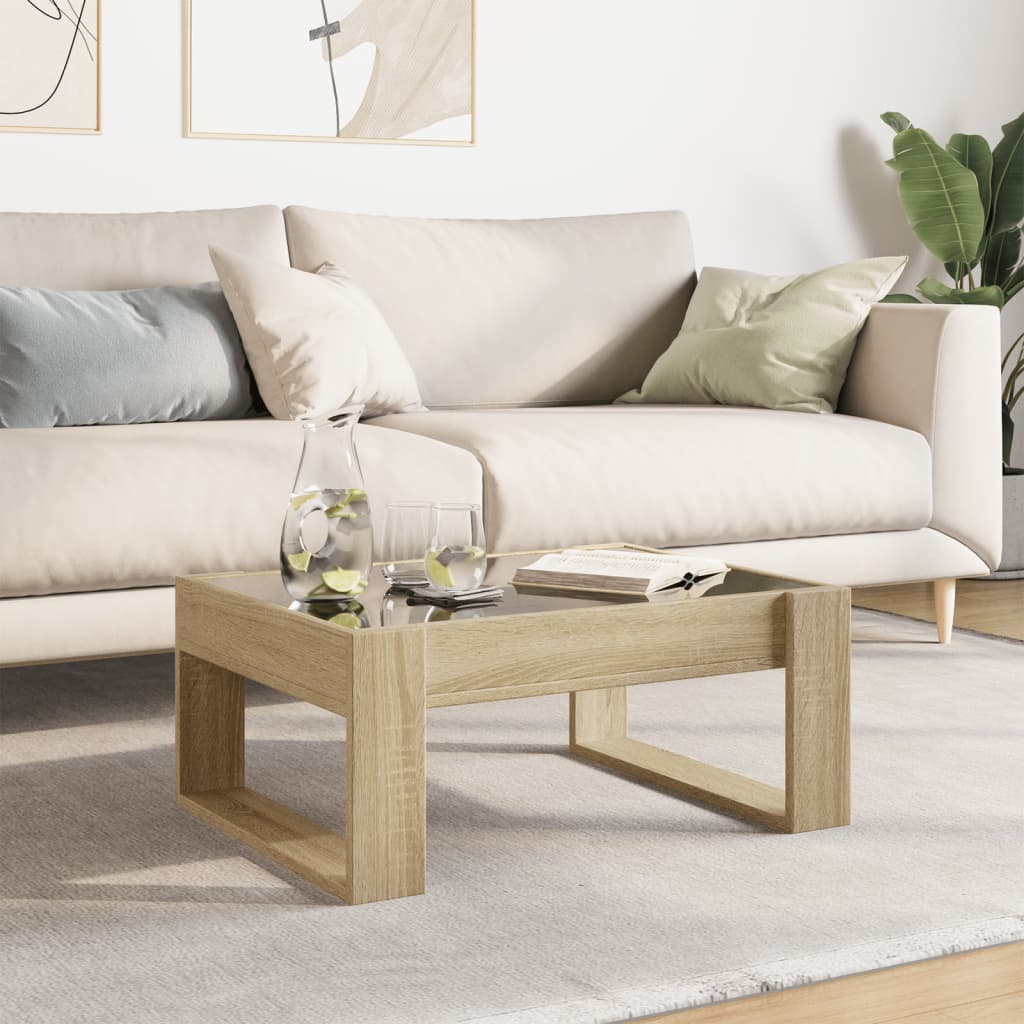 Table basse avec Infinity LED chêne Sonoma 70x53x30 cm