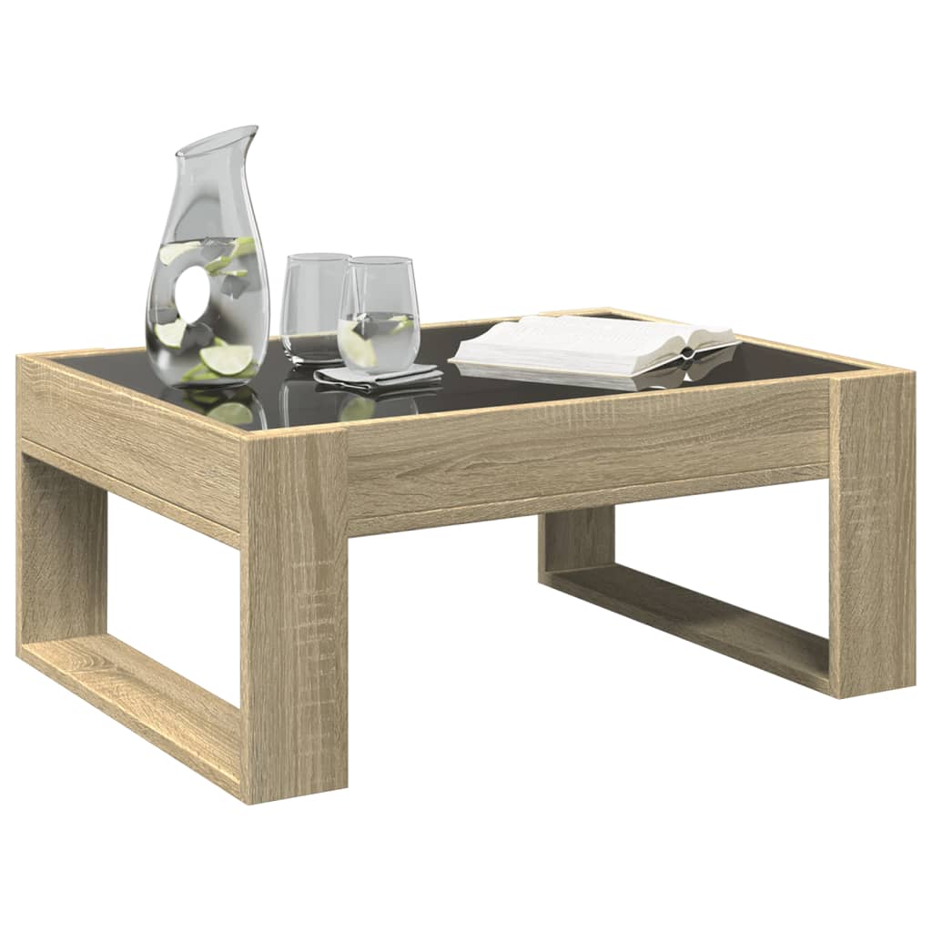 Table basse avec Infinity LED chêne Sonoma 70x53x30 cm