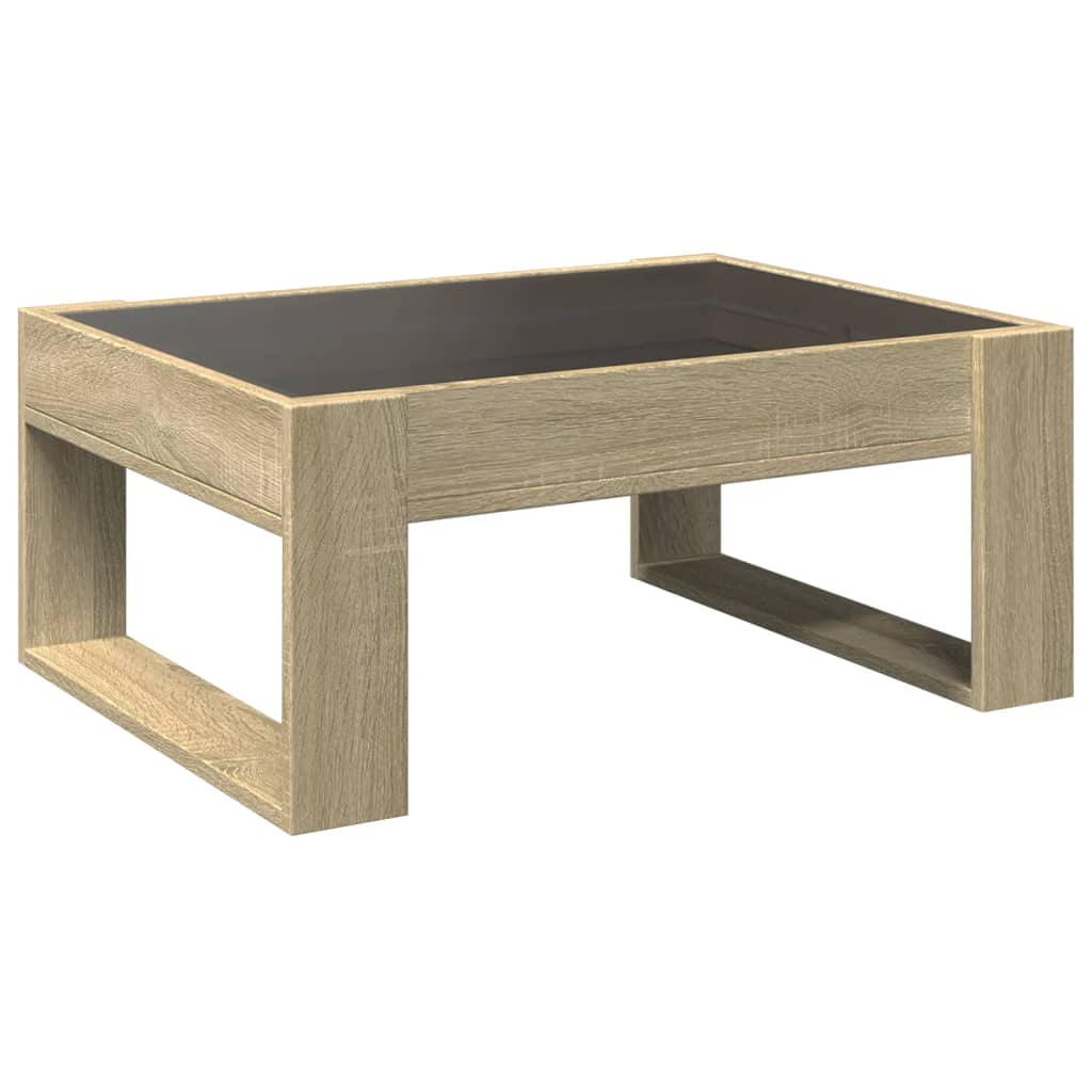 Table basse avec Infinity LED chêne Sonoma 70x53x30 cm