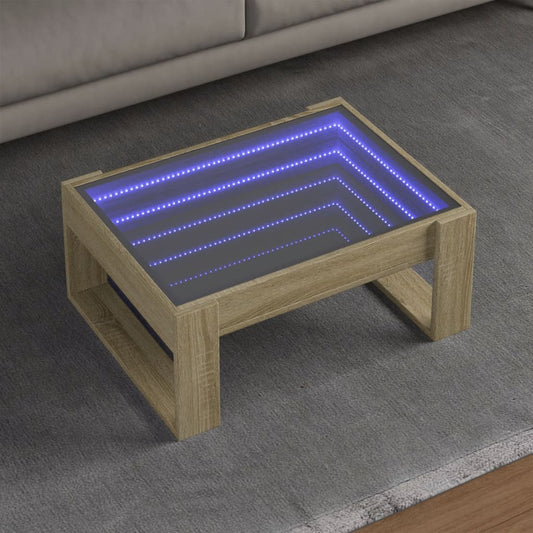 Table basse avec Infinity LED chêne Sonoma 70x53x30 cm