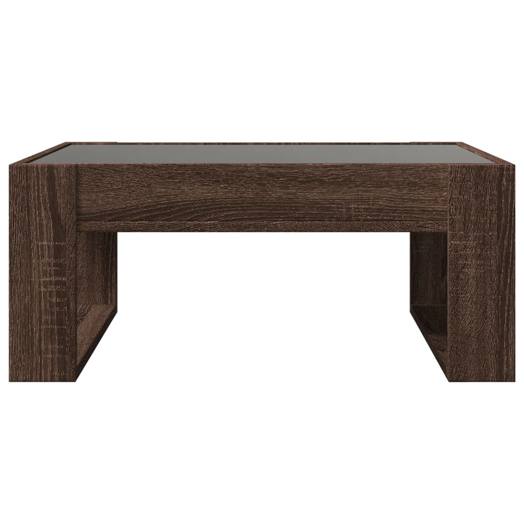 Coffee table with Infinity LED brown oak look 70x53x30 cm
