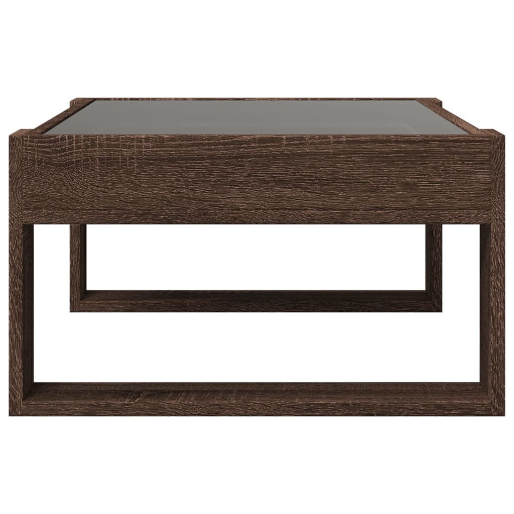 Coffee table with Infinity LED brown oak look 70x53x30 cm