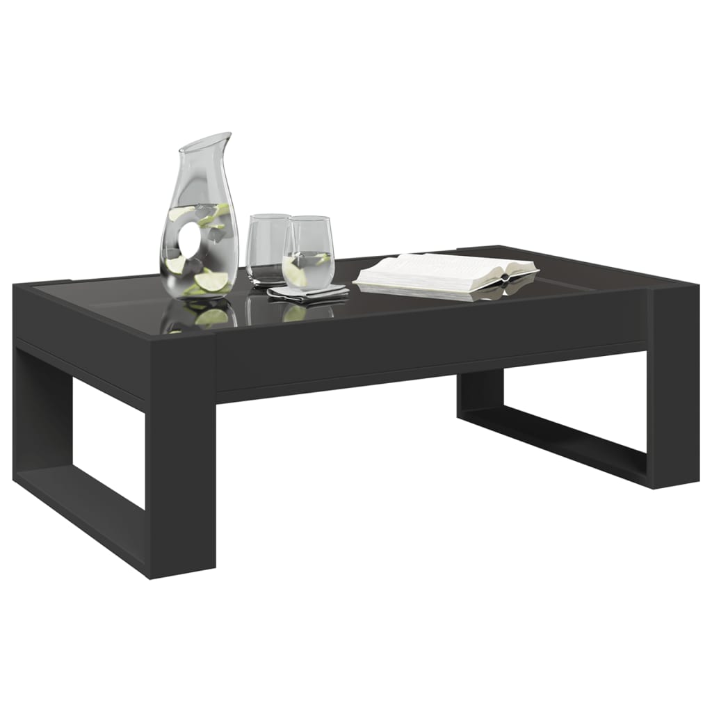 Table basse avec Infinity LED noir 90x53x30 cm