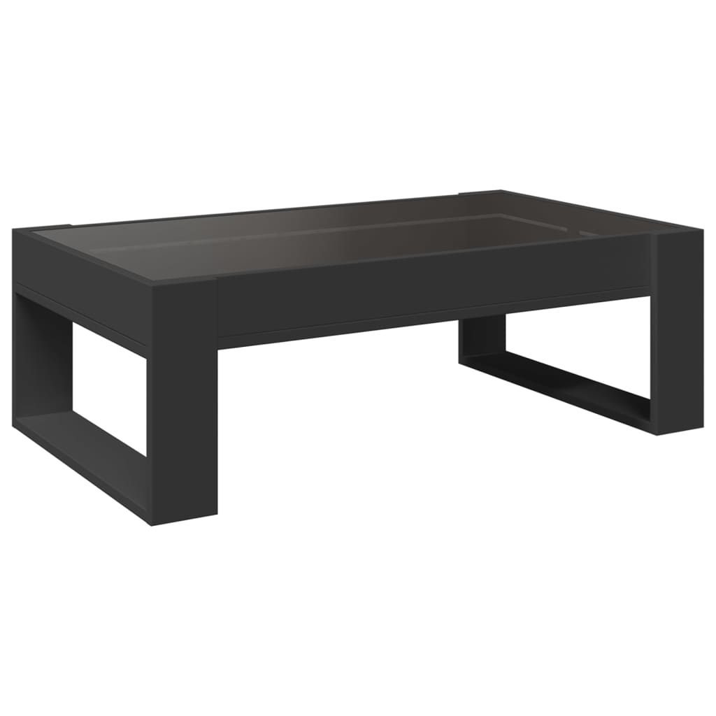 Table basse avec Infinity LED noir 90x53x30 cm