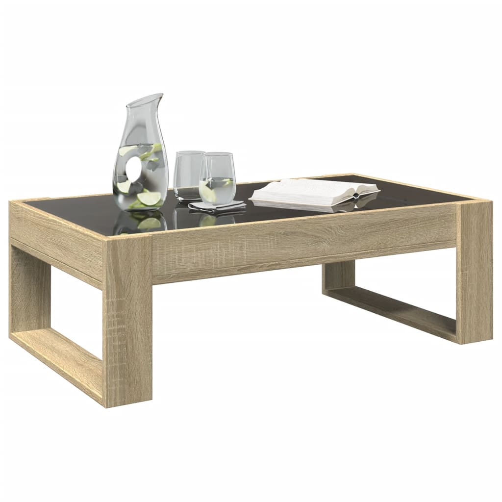 Table basse avec Infinity LED chêne Sonoma 90x53x30 cm