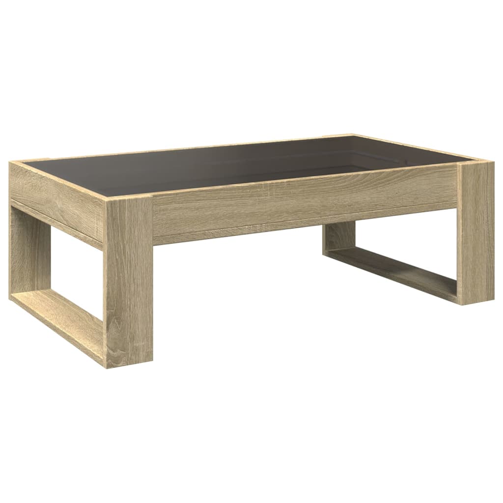 Table basse avec Infinity LED chêne Sonoma 90x53x30 cm