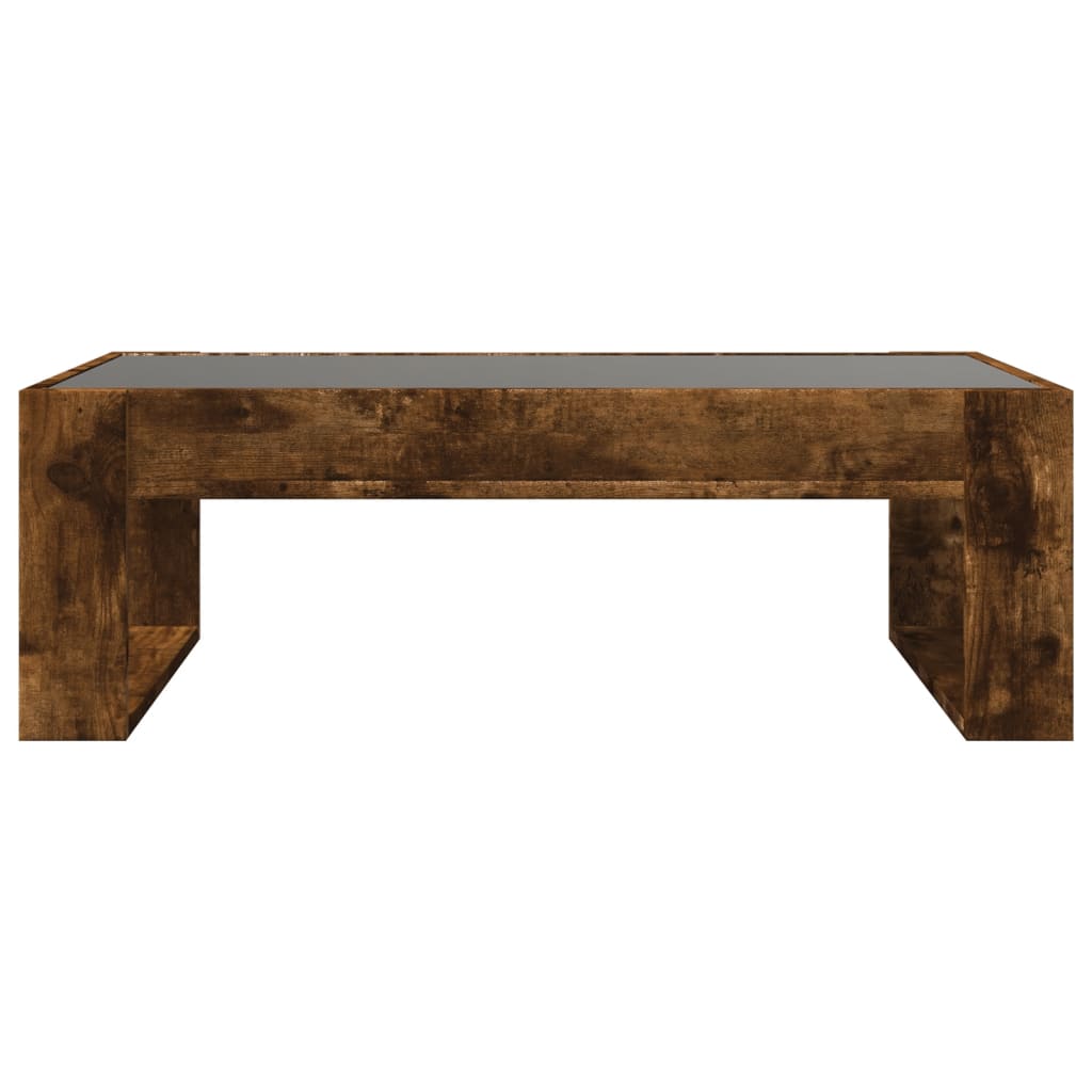Table basse avec Infinity LED chêne fumé 90x53x30 cm