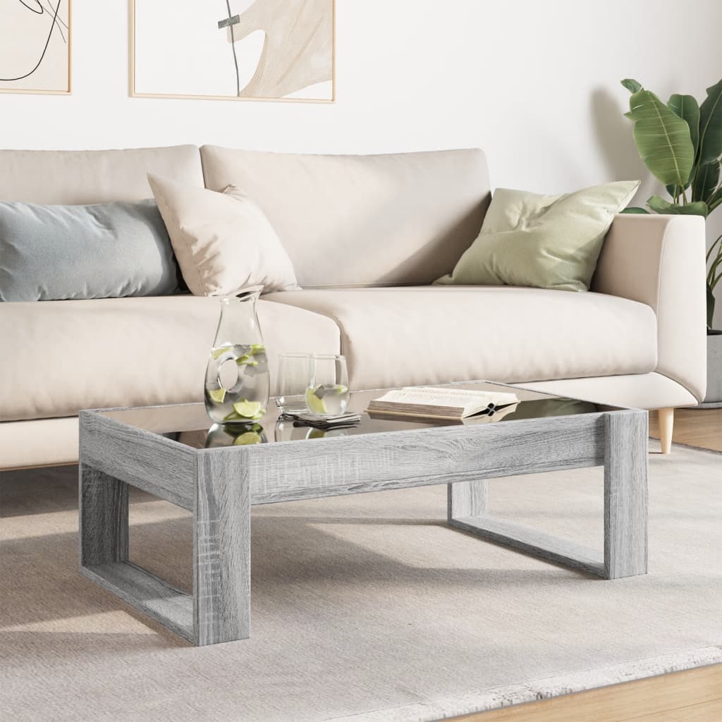 Table basse avec Infinity LED Gris Sonoma 90x53x30 cm